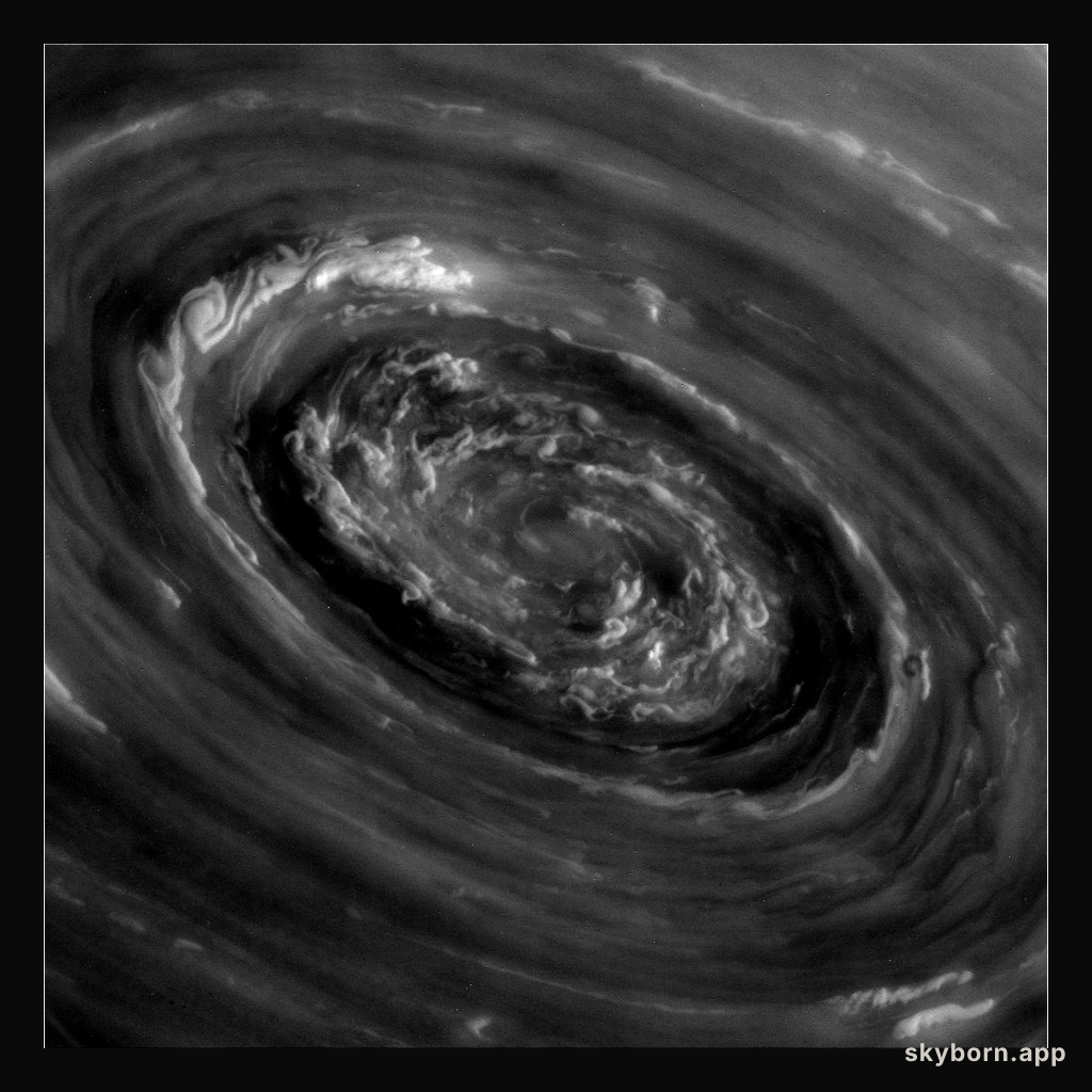 In the Center of Saturn's North Polar Vortex