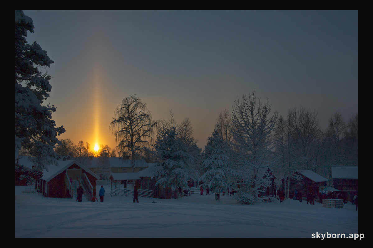 A Sun Pillar Over Sweden