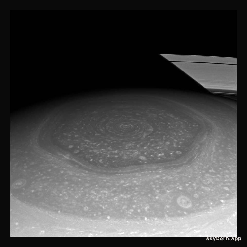Saturn's Hexagon and Rings