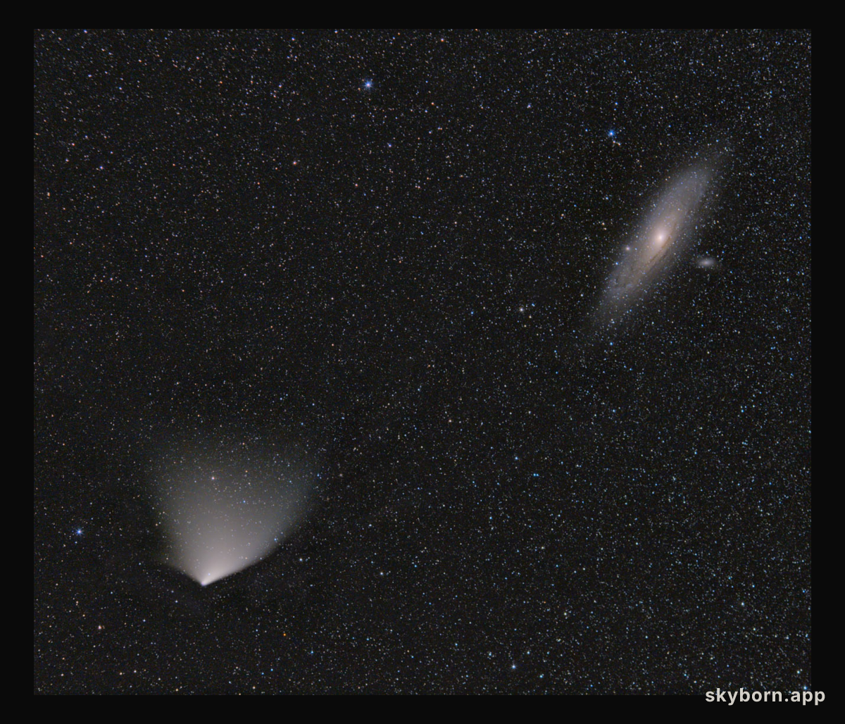 Comet PANSTARRS and the Andromeda Galaxy