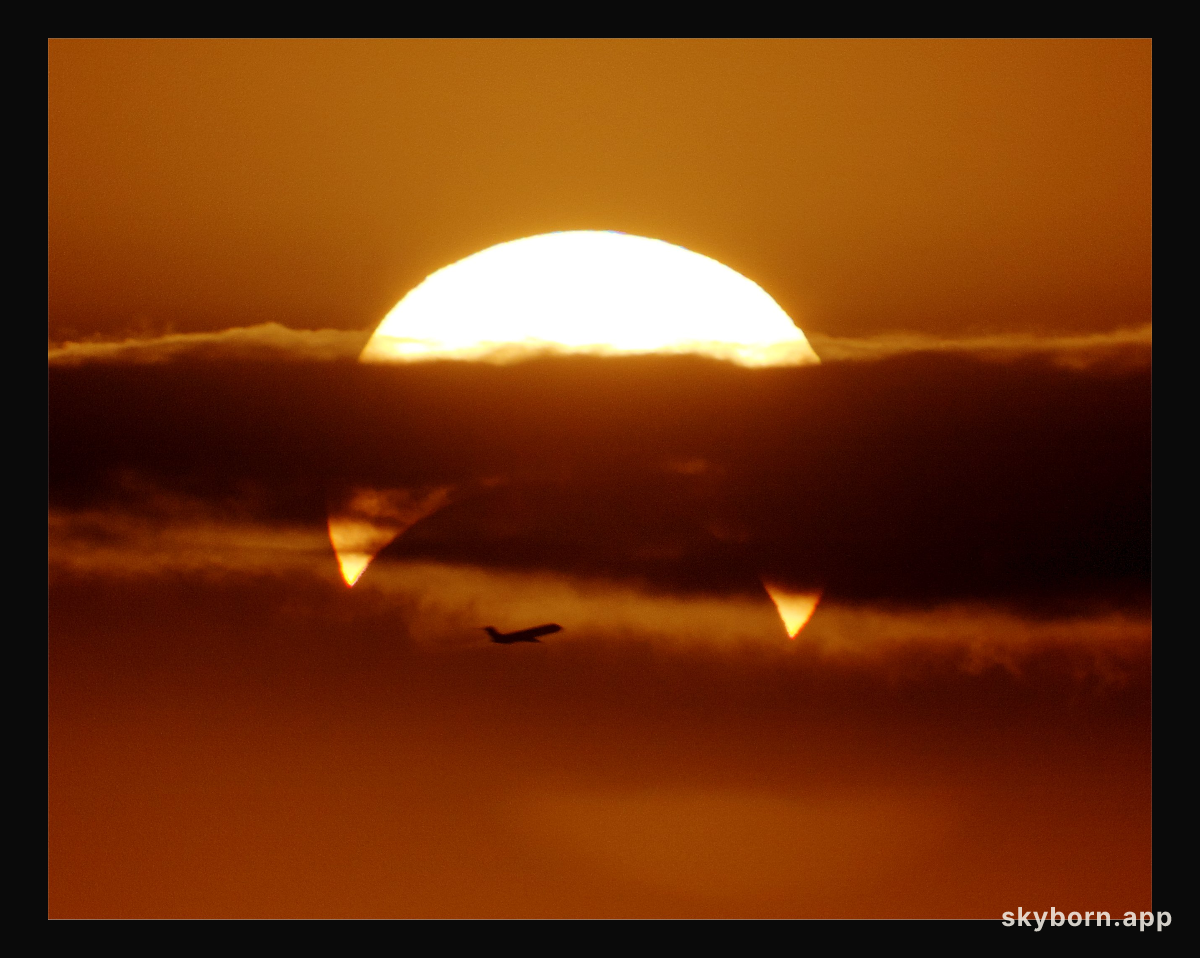 Partial Solar Eclipse with Airplane