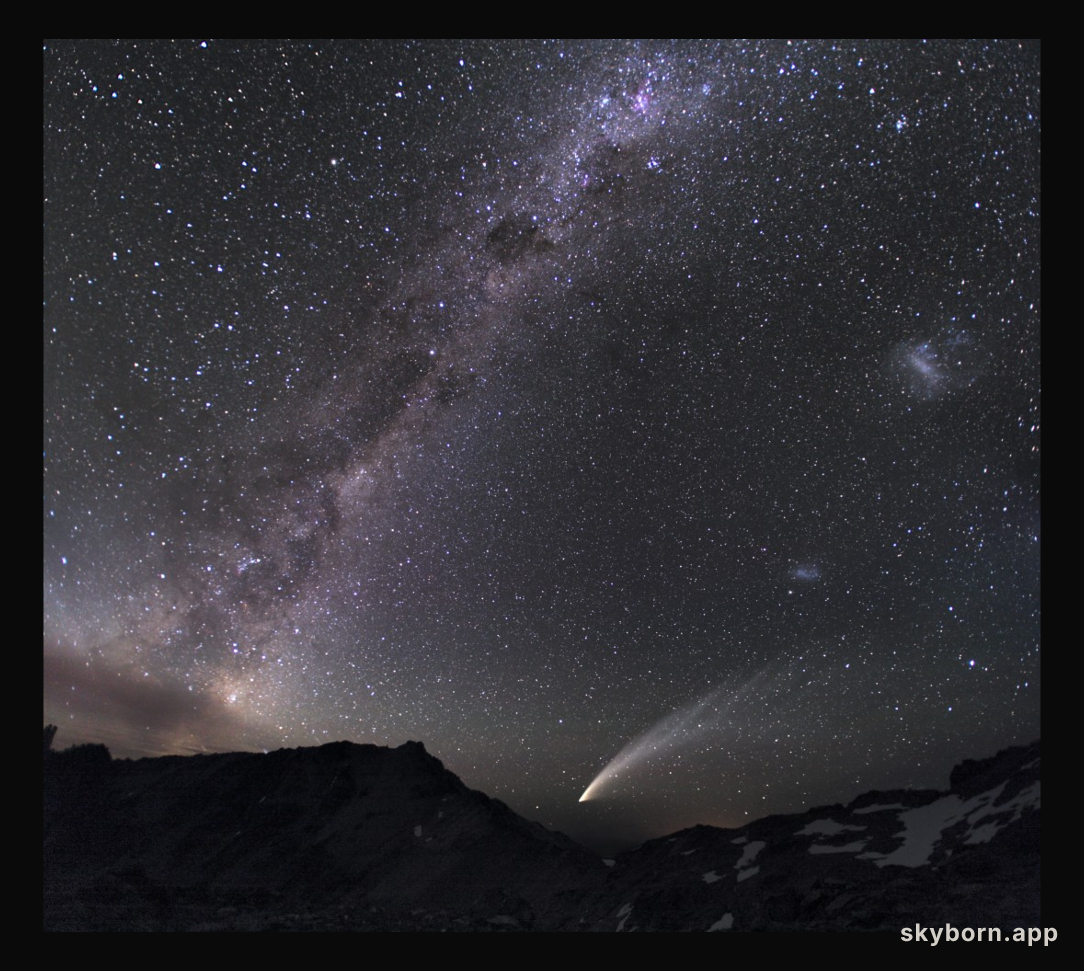 Three Galaxies and a Comet