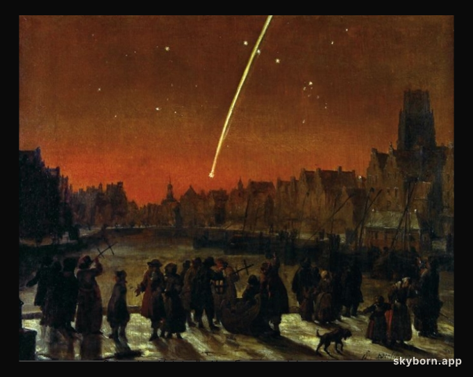 The Great Comet of 1680 Over Rotterdam