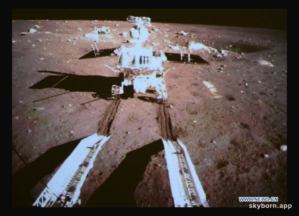 Yutu Rover Rolls onto the Moon