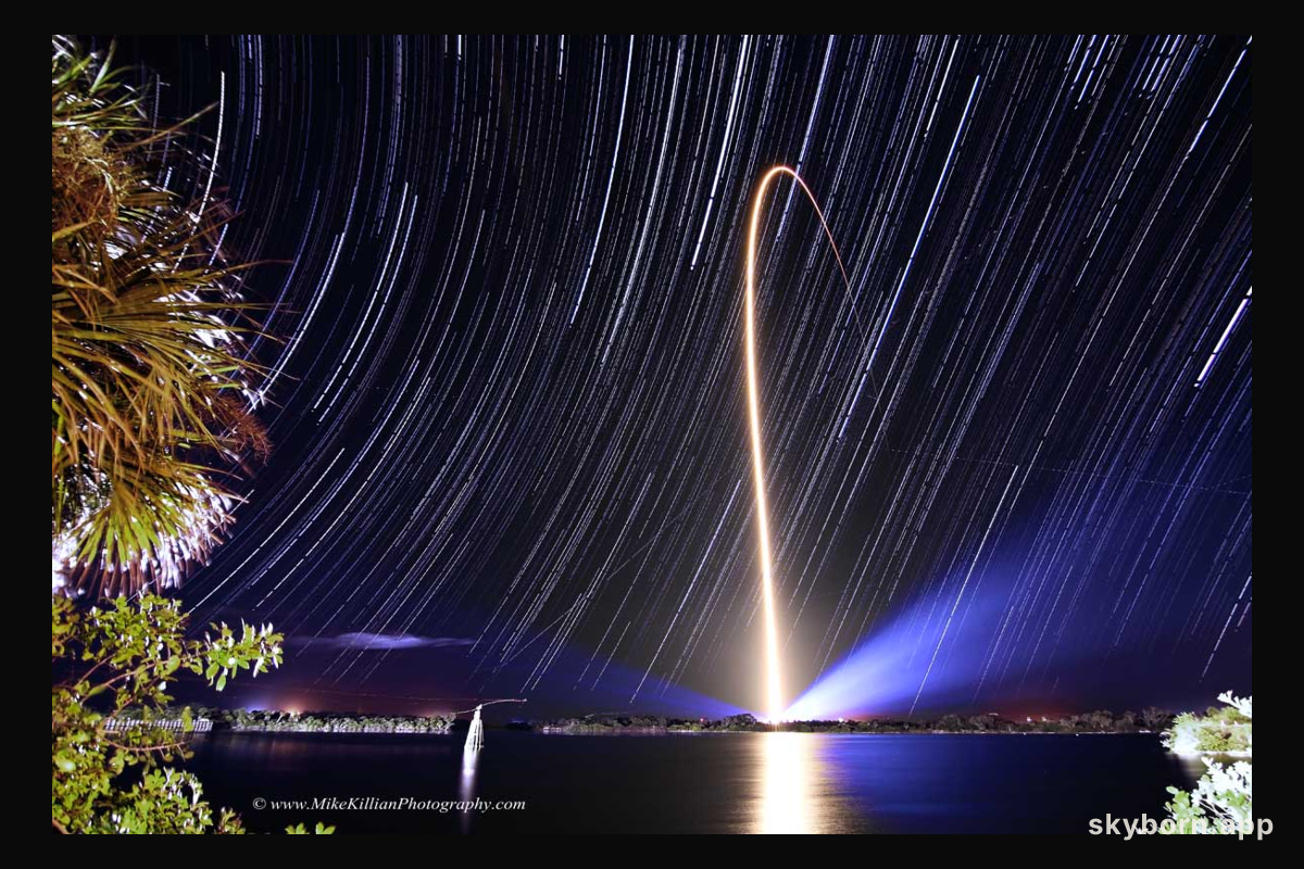 Rocket Streak and Star Trails