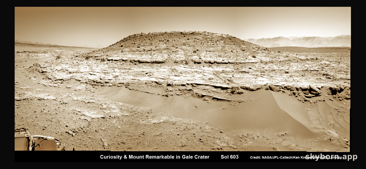 Curiosity Inspects Mt. Remarkable on Mars