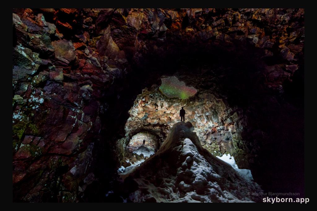 Cave with Aurora Skylight