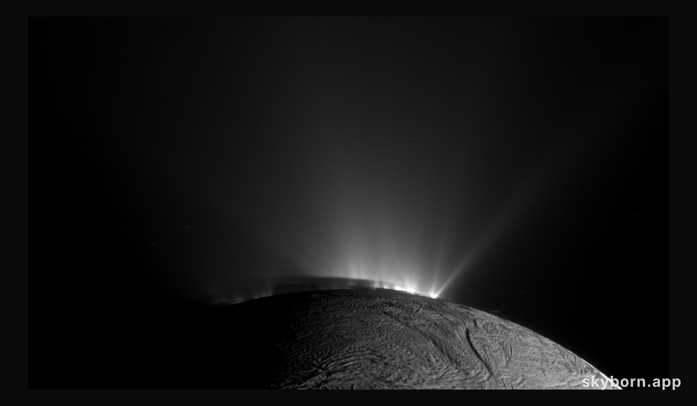 Shadows and Plumes Across Enceladus