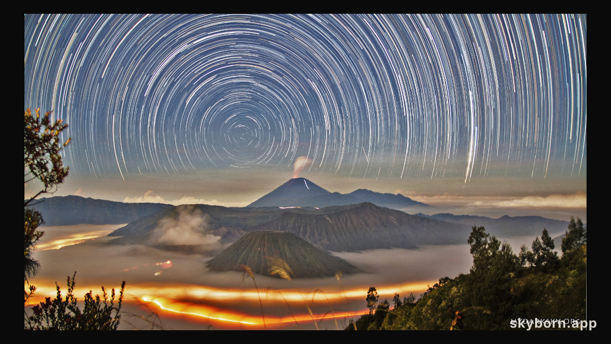 Star Trails Over Indonesia