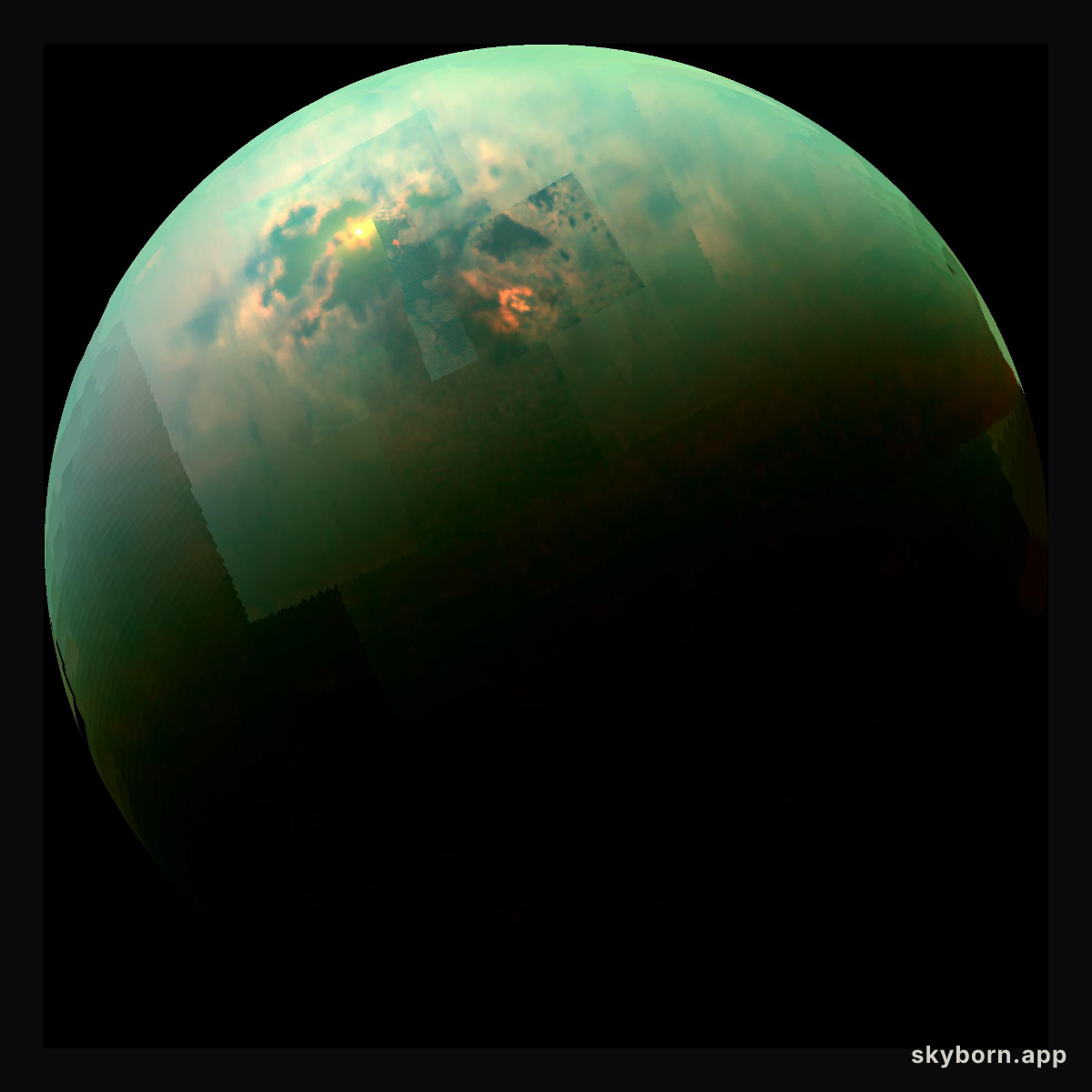 Titan Seas Reflect Sunlight