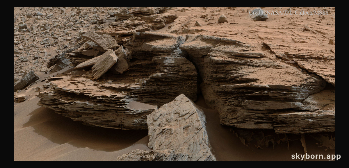 Layered Rocks near Mount Sharp on Mars