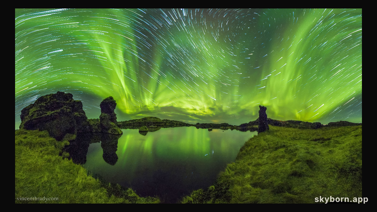 Auroras and Star Trails over Iceland