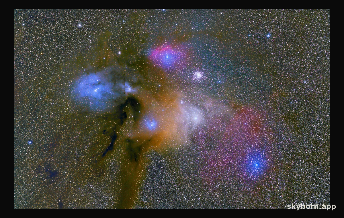 Colorful Clouds Near Rho Ophiuchi
