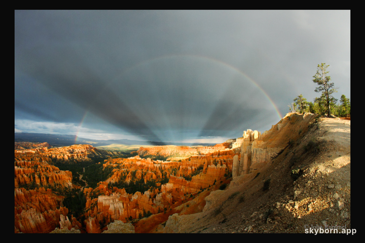 Rainbows and Rays over Bryce Canyon