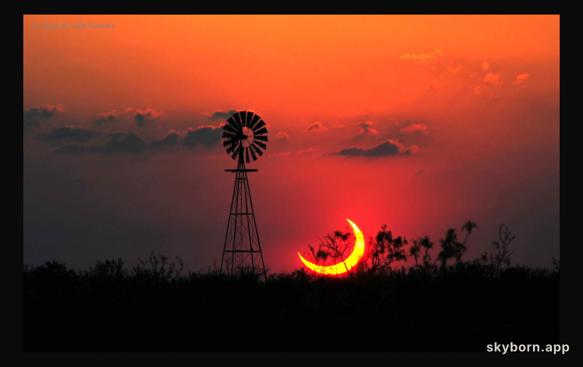 A Partial Solar Eclipse over Texas