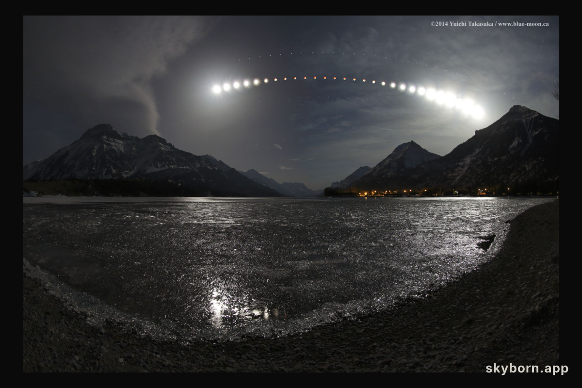 Total Lunar Eclipse over Waterton Lake