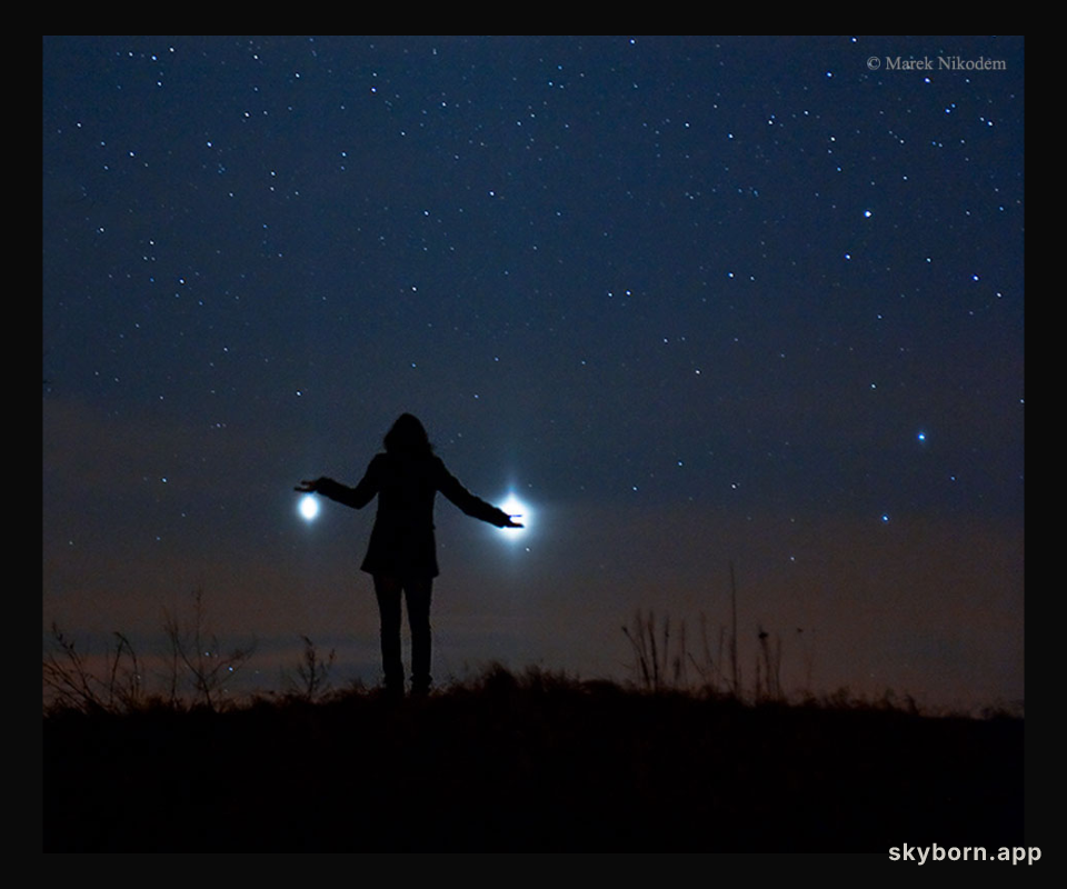 Jupiter and Venus from Earth
