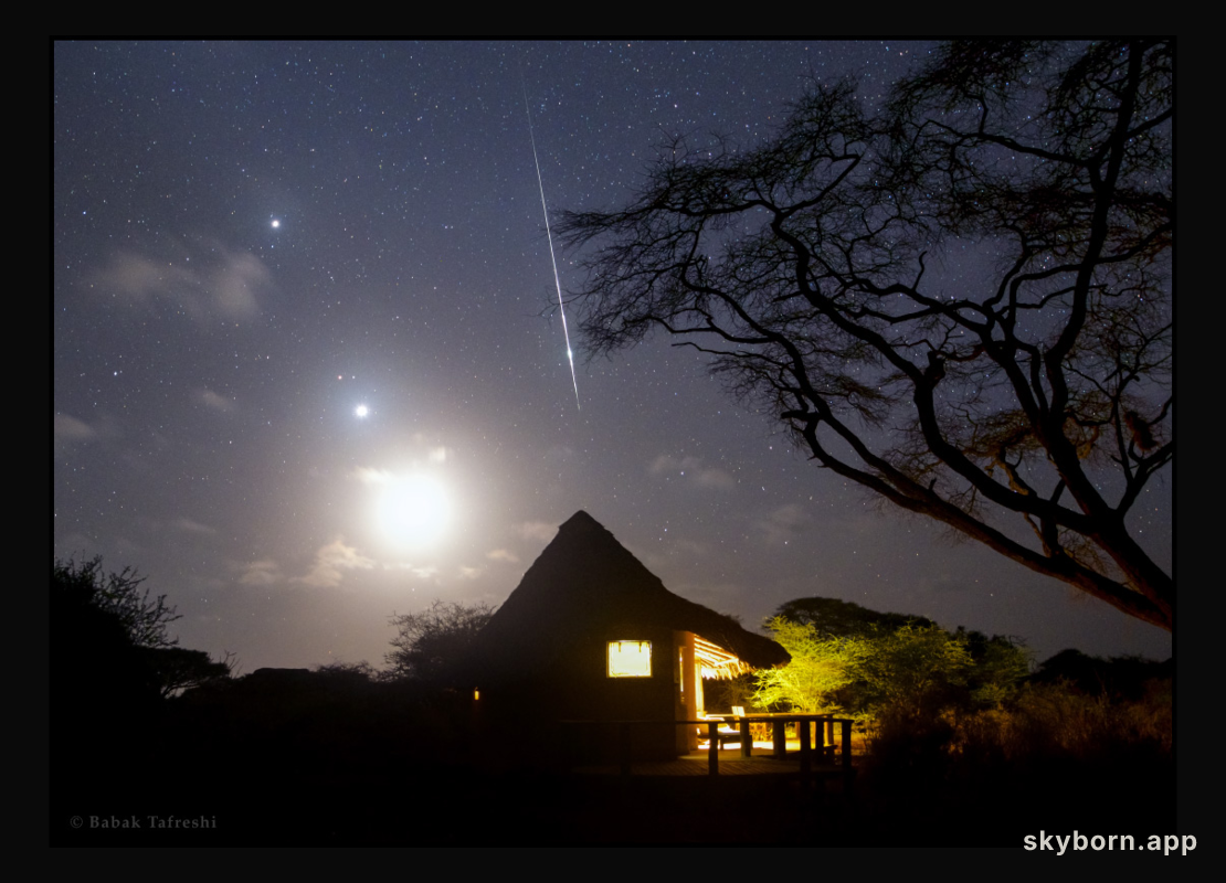 Kenya Morning Moon, Planets, and Taurid