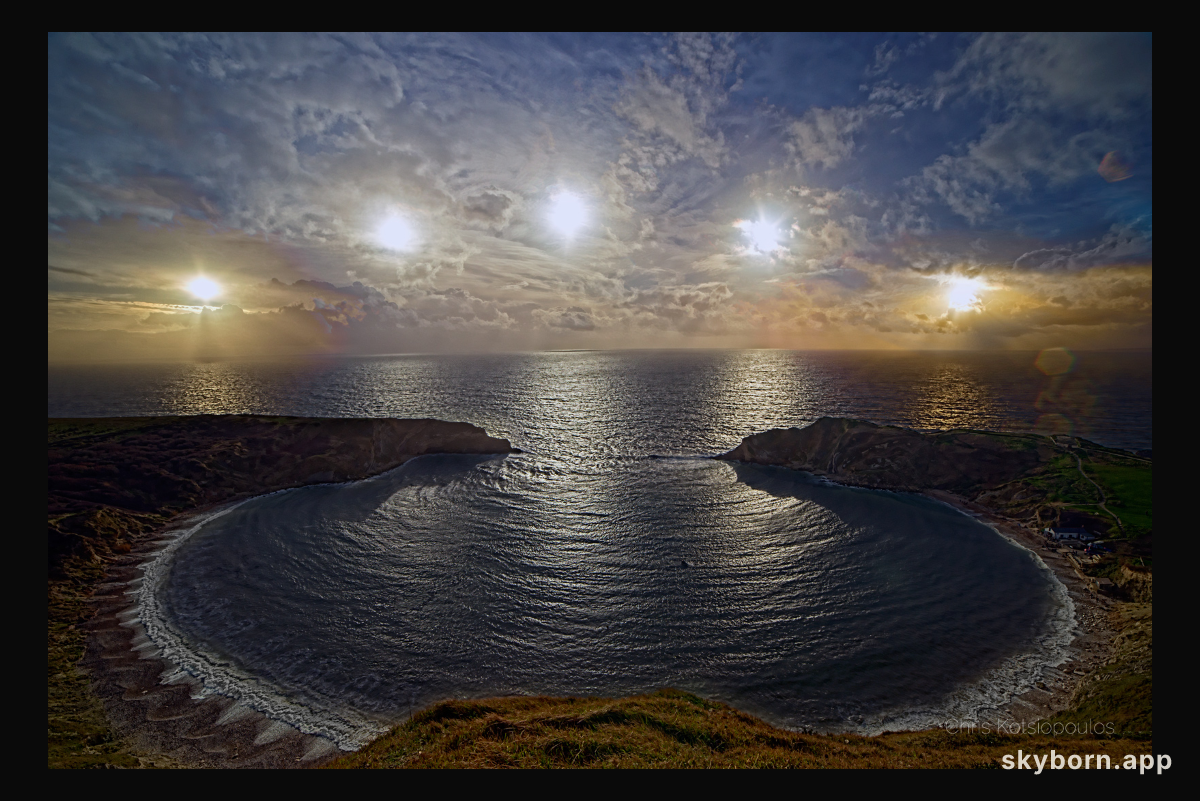 Solstice Sun at Lulworth Cove