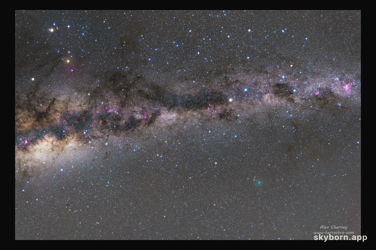 Close Comet and the Milky Way