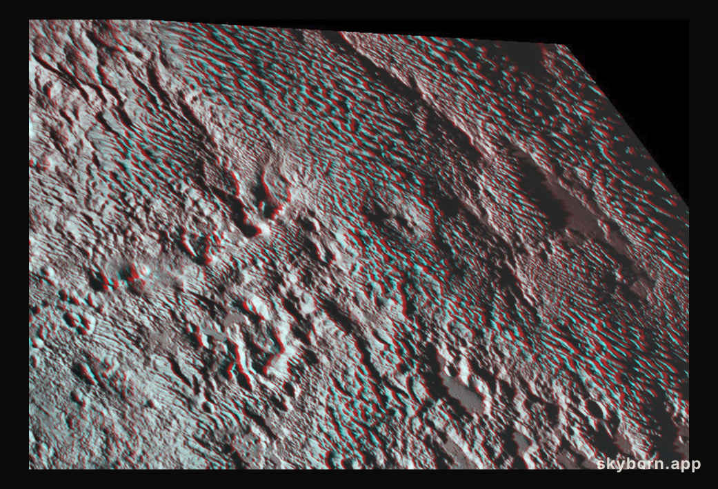 Pluto's Bladed Terrain in 3D