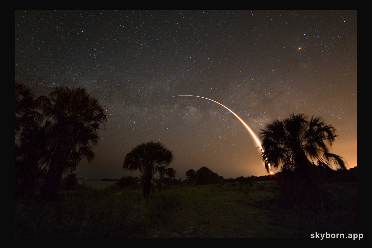Falcon 9 and Milky Way