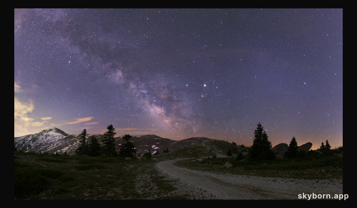 Milky Way and Planets Near Opposition