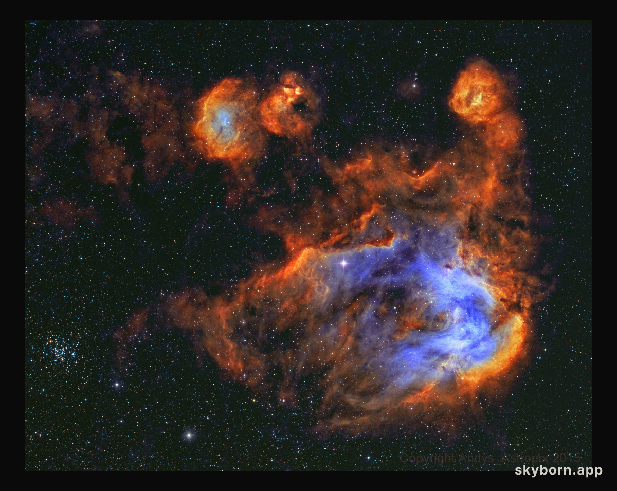 Stars and Gas of the Running Chicken Nebula