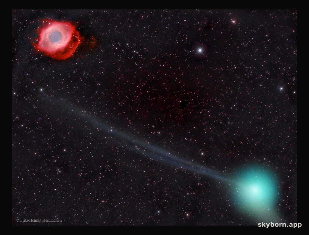 Comet PanSTARRS and the Helix Nebula