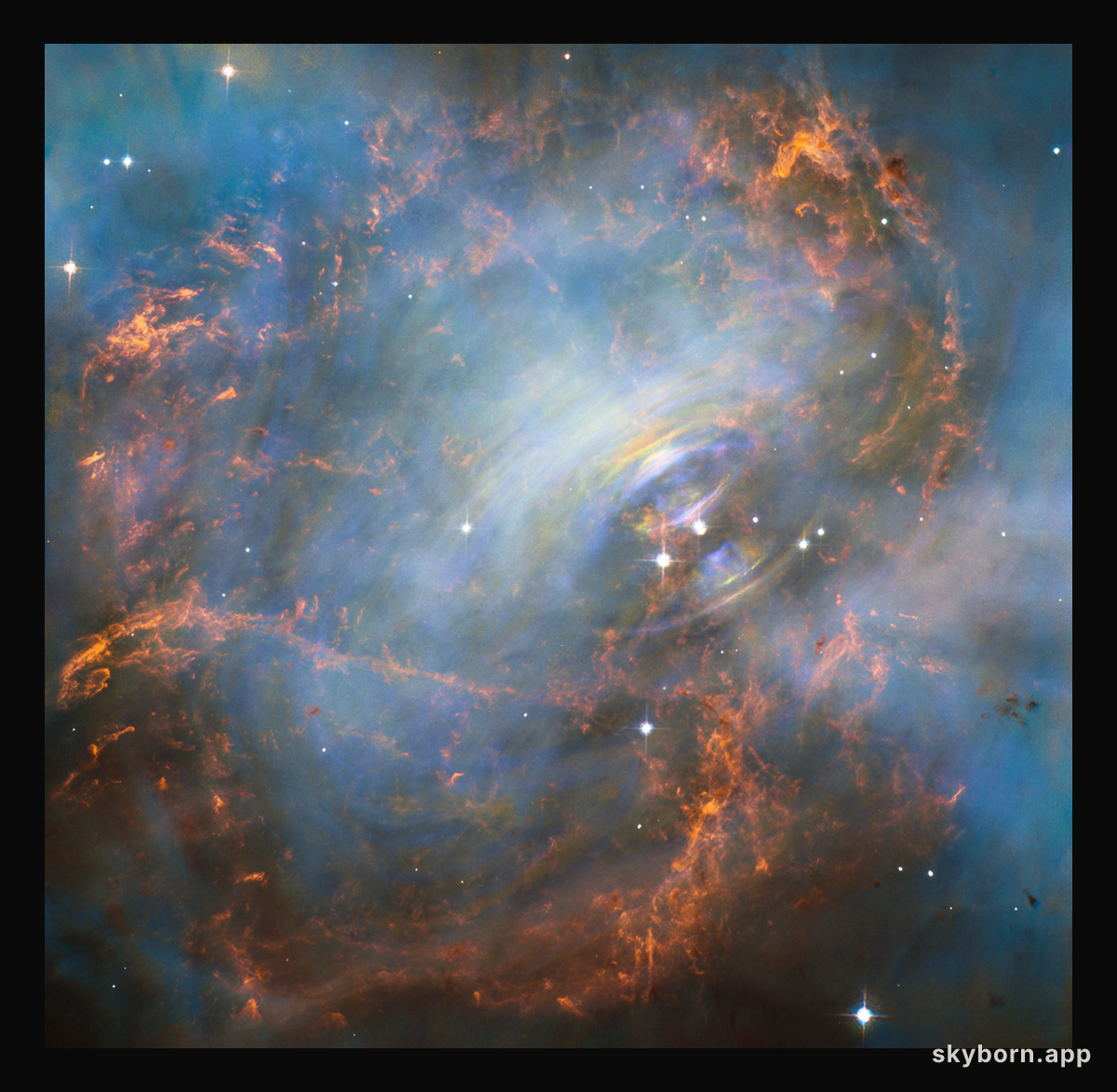 The Swirling Core of the Crab Nebula