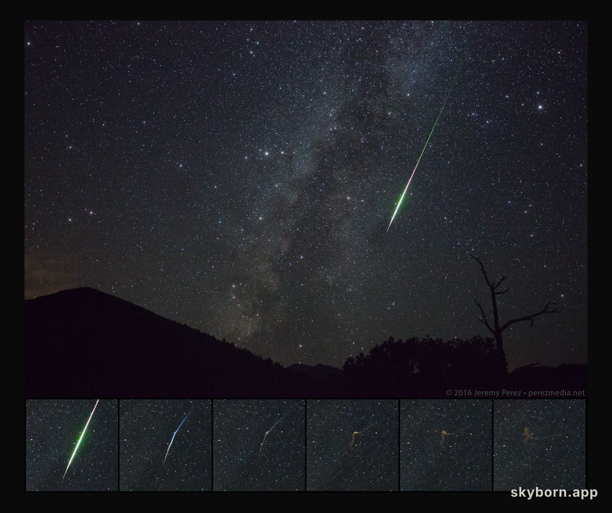 Perseid Fireball at Sunset Crater