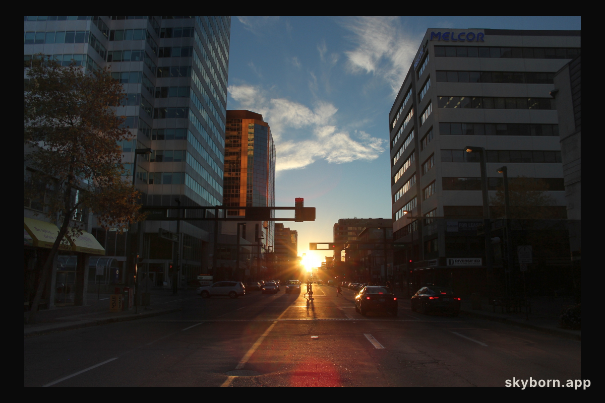 Sunset at Edmontonhenge