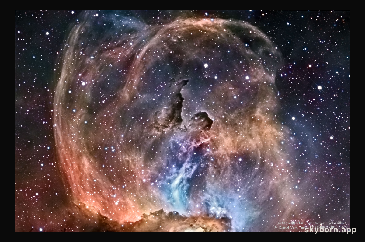 NGC 3576: The Statue of Liberty Nebula