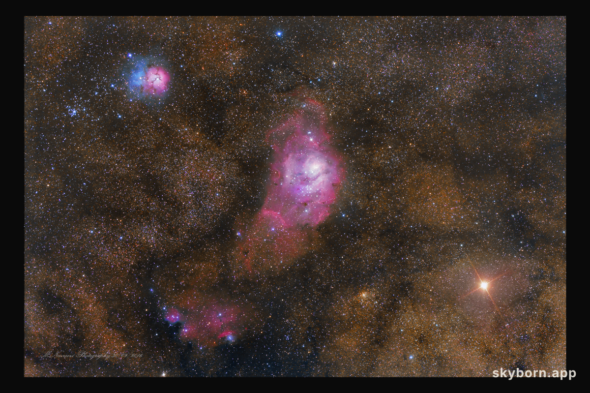Trifid, Lagoon, and Mars