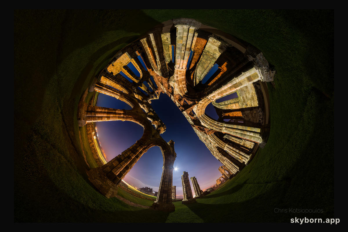 Moonset at Whitby Abbey