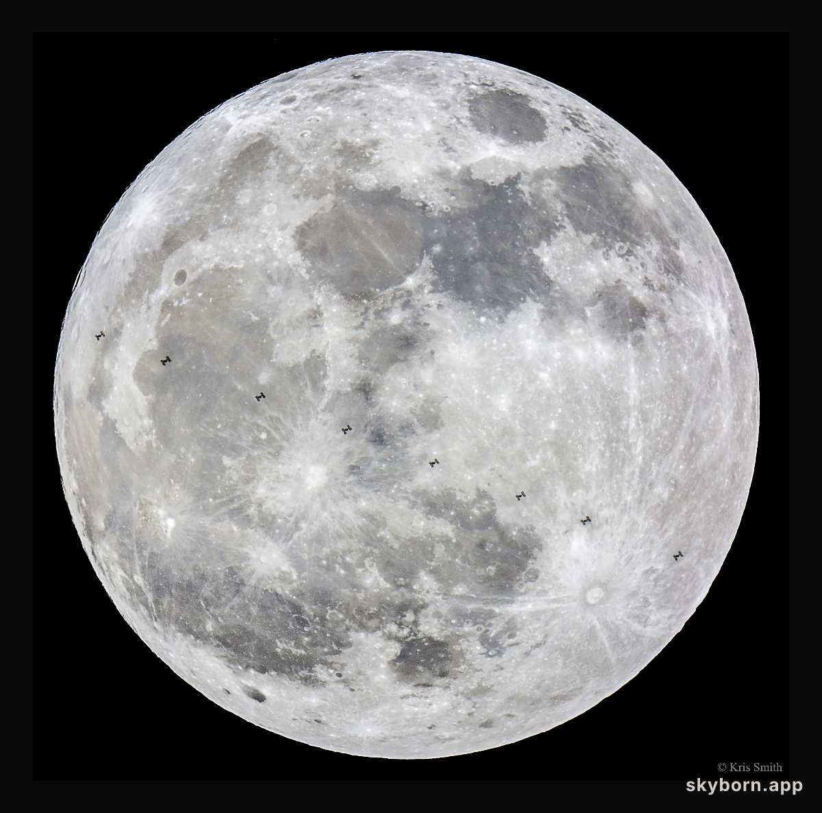 Supermoon and Space Station