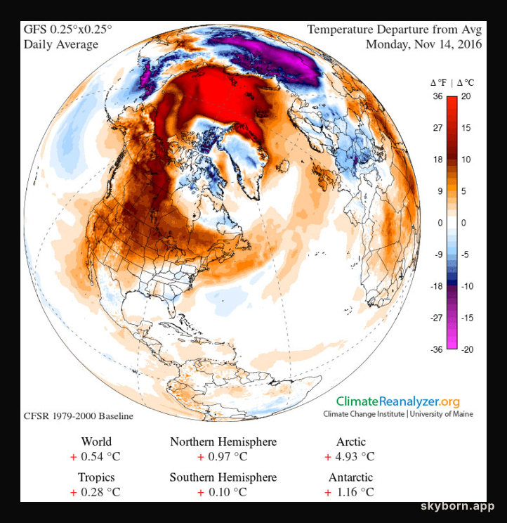 Cold Weather Delayed over North America