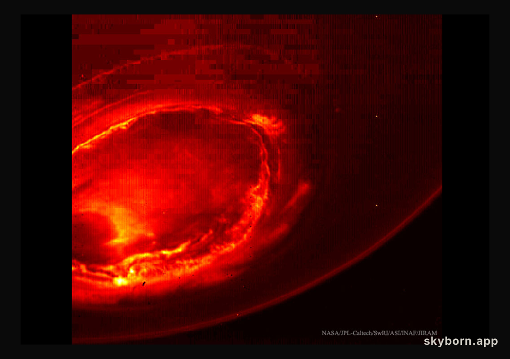 Aurora over Jupiter's South Pole from Juno