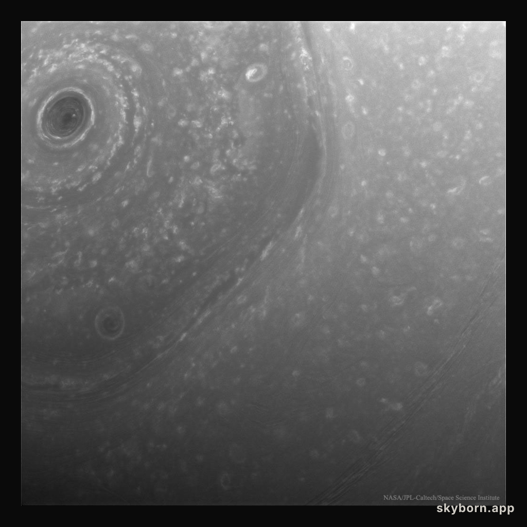 Over Saturn's Turbulent North Pole