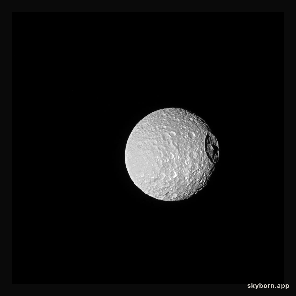 Mimas, Crater, and Mountain