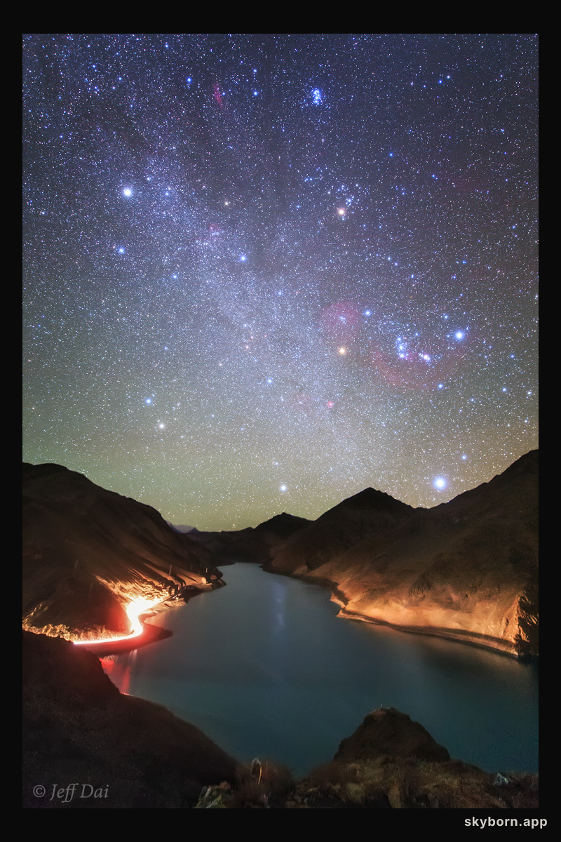 Winter Hexagon over Manla Reservoir