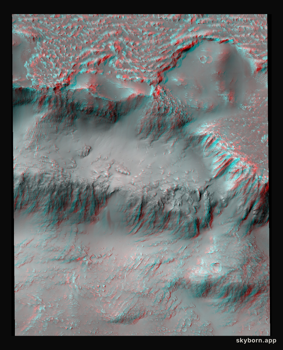 3D Lava Falls of Mars