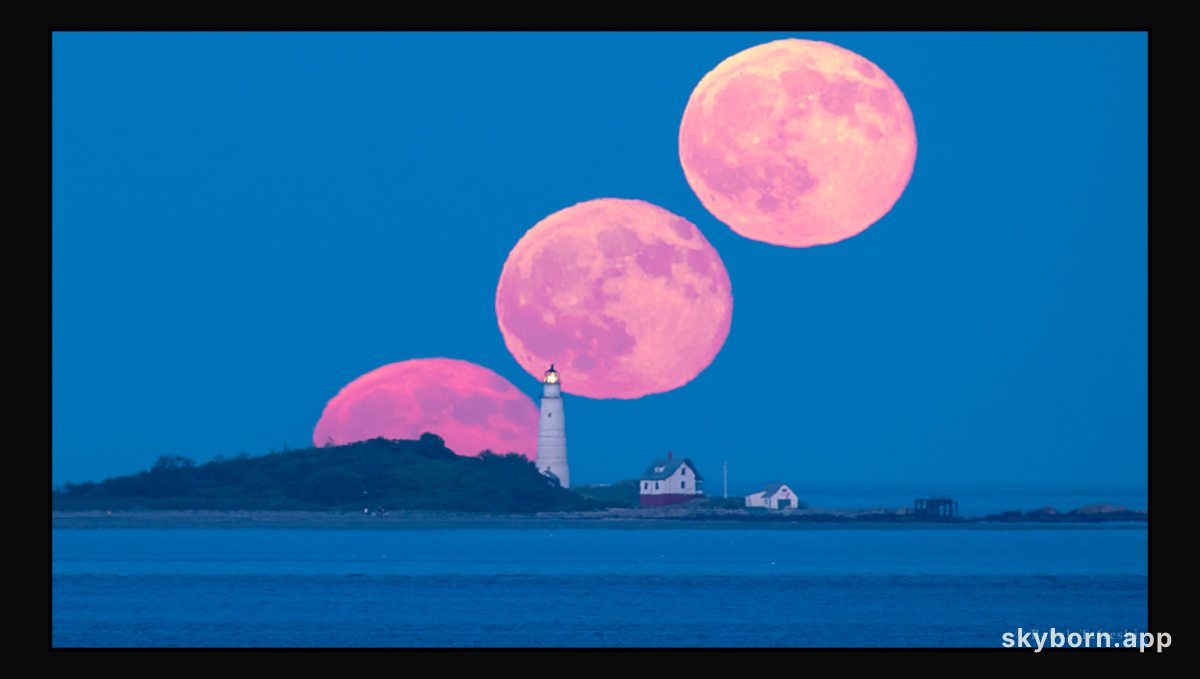 Full Moon and Boston Light