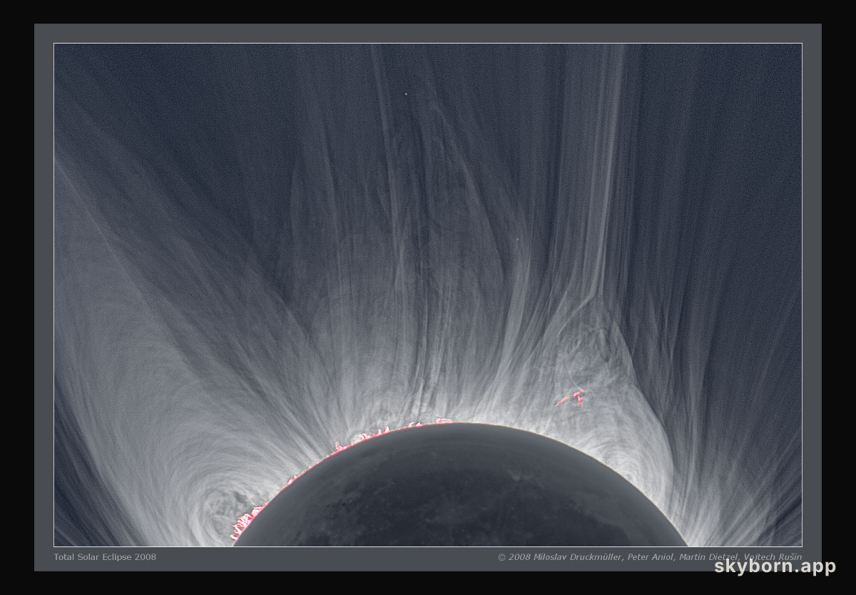 Detailed View of a Solar Eclipse Corona