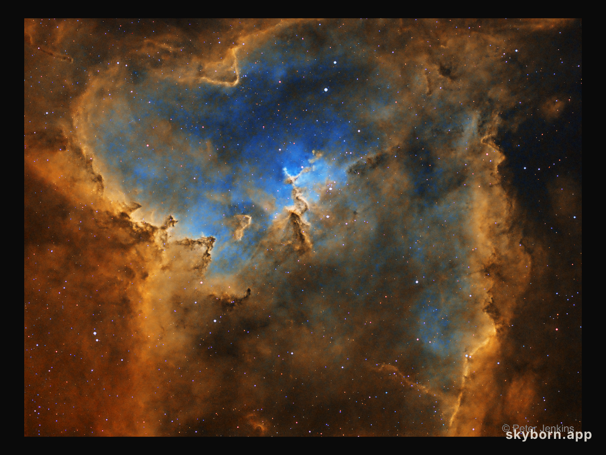 The Heart Nebula in Hydrogen, Oxygen, and Sulfur