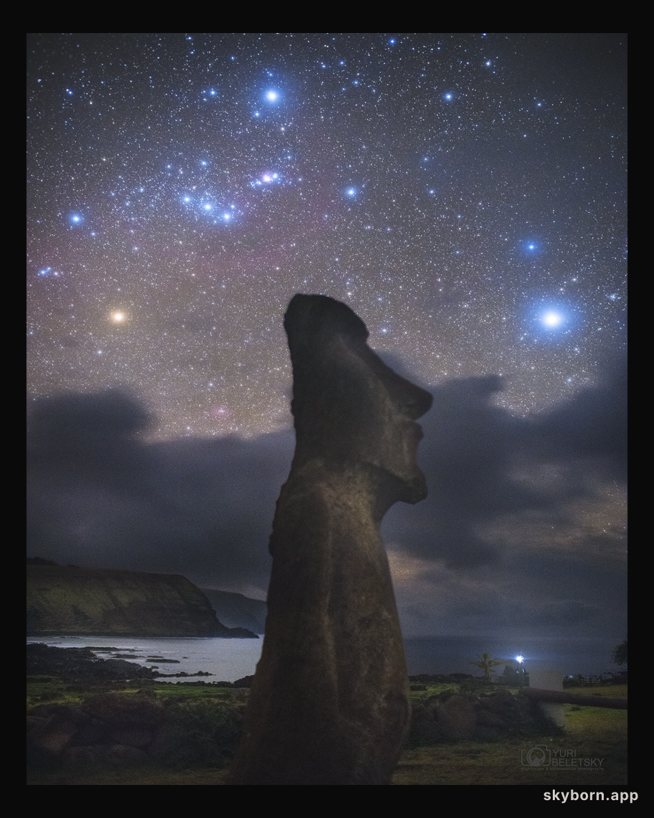 Orion above Easter Island