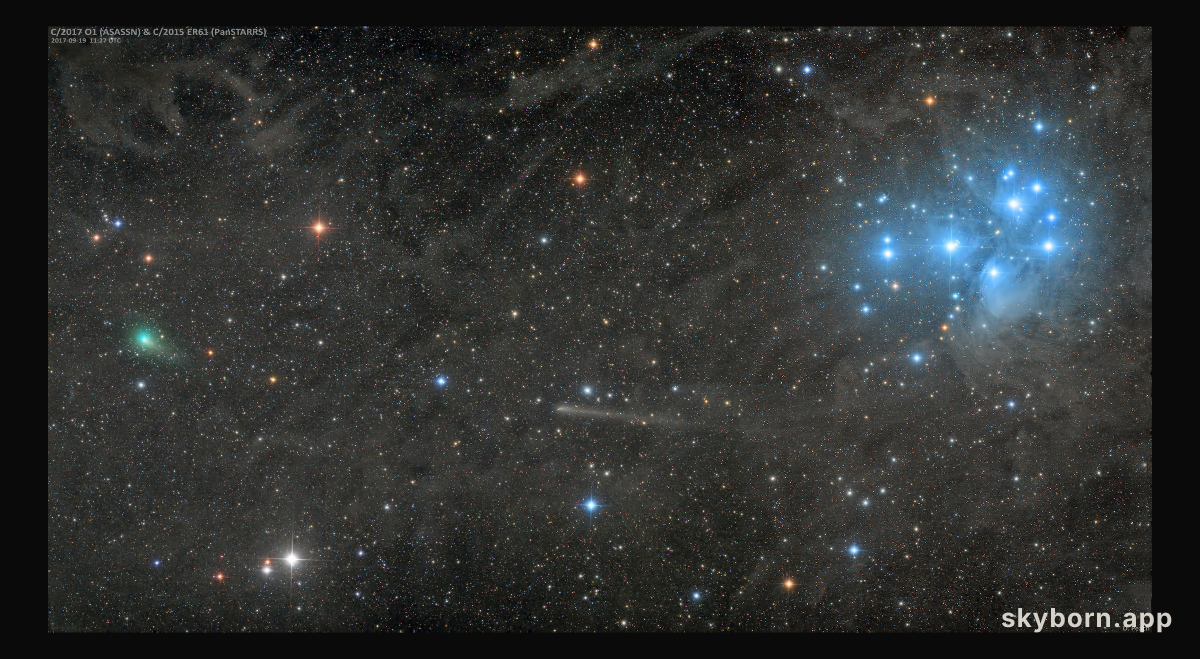 Two Comets and a Star Cluster