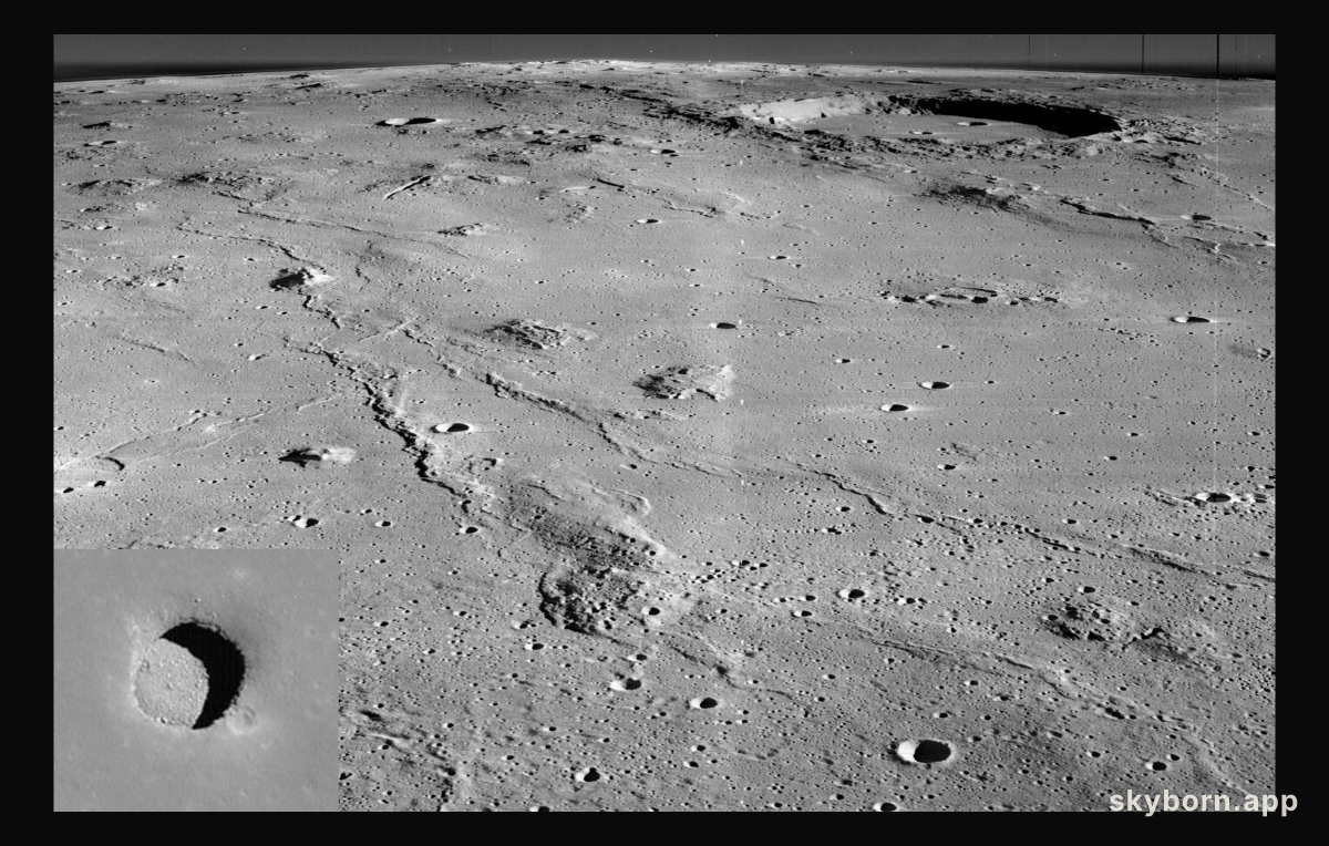 Marius Hills and a Hole in the Moon
