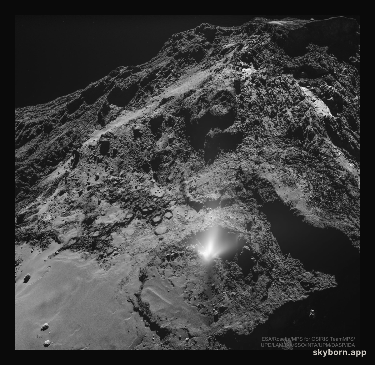 A Dust Jet from the Surface of Comet 67P