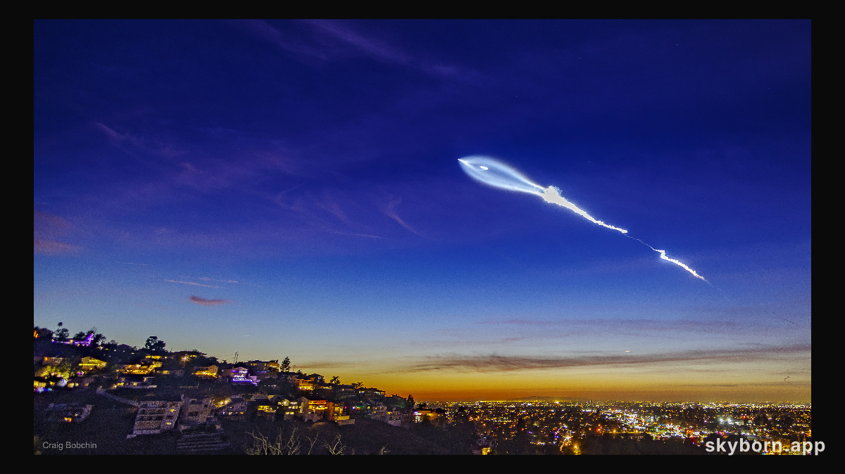SpaceX Rocket Launch Plume over California